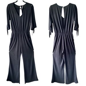 FP - We The Free Wide Leg Jumpsuit 69% Modal In Anthracite Black Size SP